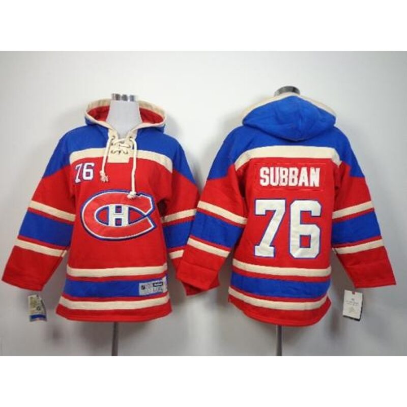68618d304e14e_1 Canadiens #76 P.K Subban Red Sawyer Hooded Sweatshirt Stitched Youth NHL Jersey