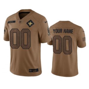 68618d38596f9_1 Men's New Orleans Saints Active Player Custom 2023 Brown Salute To Setvice Limited Stitched Football Jersey