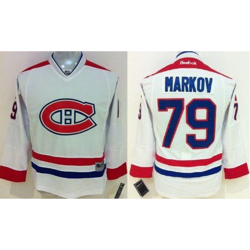 68618d3f7c13f_1 Canadiens #79 Andrei Markov White Stitched Youth NHL Jersey