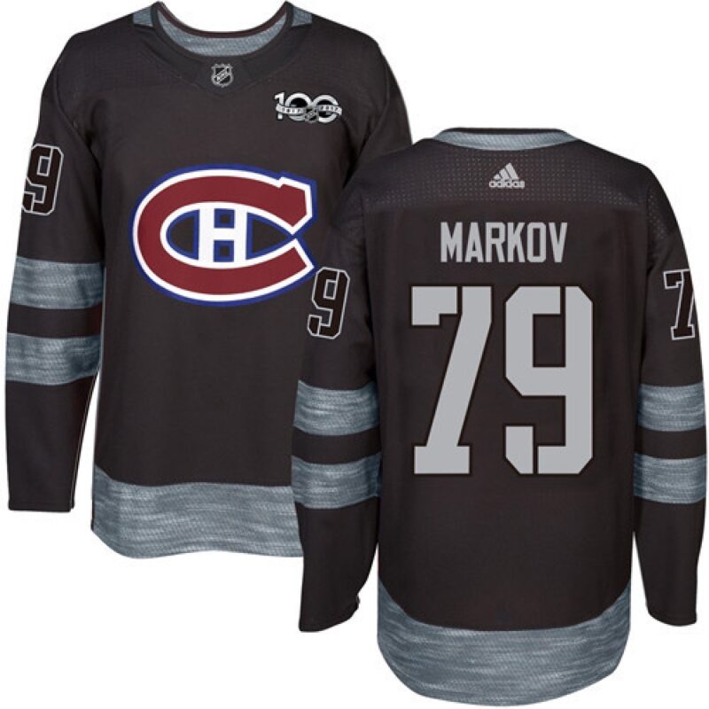 68618d450ea5a_1 Canadiens #79 Andrei Markov Black 1917-2017 100th Anniversary Stitched NHL Jersey