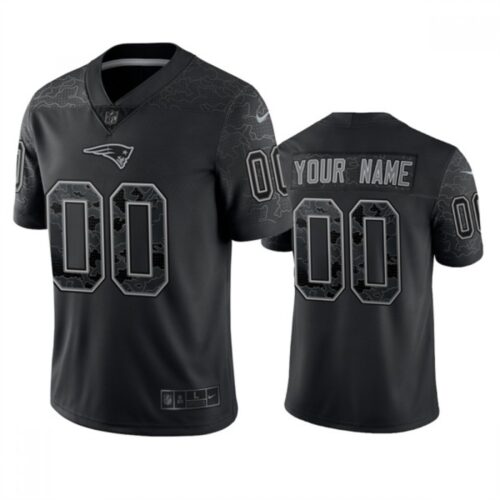 68618d507735e_1 Men's New England Patriots Active Player Custom Black Reflective Limited Stitched Football Jersey