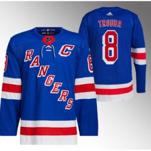 68618d50a635e_1 Men's New York Rangers #8 Jacob Trouba Blue Stitched Jersey