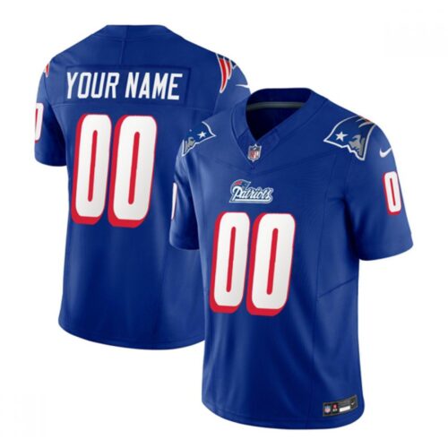 68618d5d6e7d8_1 Men's New England Patriots Active Player Custom Blue 2023 F.U.S.E. Throwback Limited Stitched Football Jersey