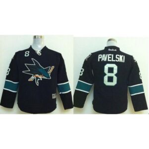 68618d5f16e95_1 Sharks #8 Joe Pavelski Black Stitched Youth NHL Jersey