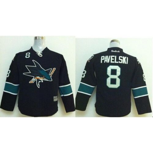 68618d5f16e95_1 Sharks #8 Joe Pavelski Black Stitched Youth NHL Jersey