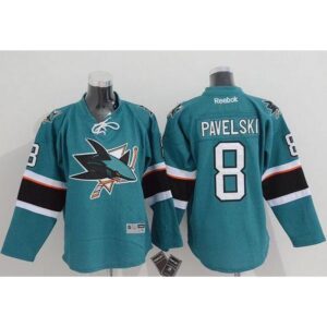 68618d61a92b9_1 Sharks #8 Joe Pavelski Green Stitched Youth NHL Jersey