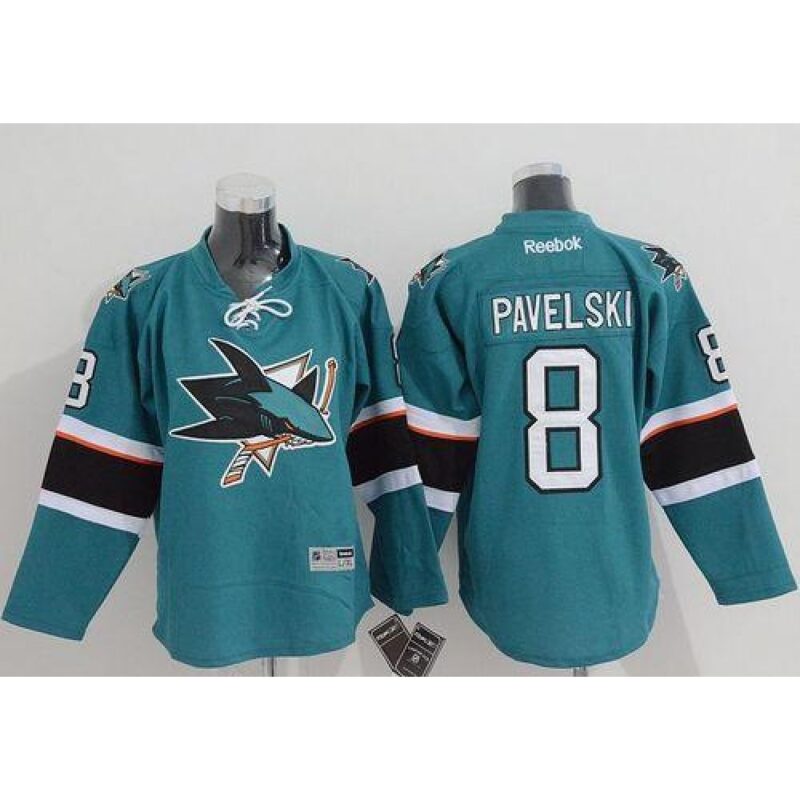 68618d61a92b9_1 Sharks #8 Joe Pavelski Green Stitched Youth NHL Jersey
