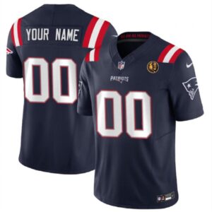68618d6d5e55f_1 Men's New England Patriots Active Player Custom Navy 2023 F.U.S.E. With John Madden Patch Vapor Limited Stitched Football Jersey