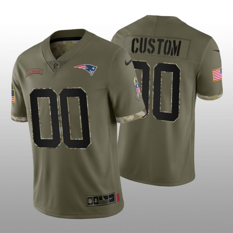 68618d7fe58da_1 Men's New England Patriots ACTIVE PLAYER Custom Olive 2022 Salute To Service Limited Stitched Jersey
