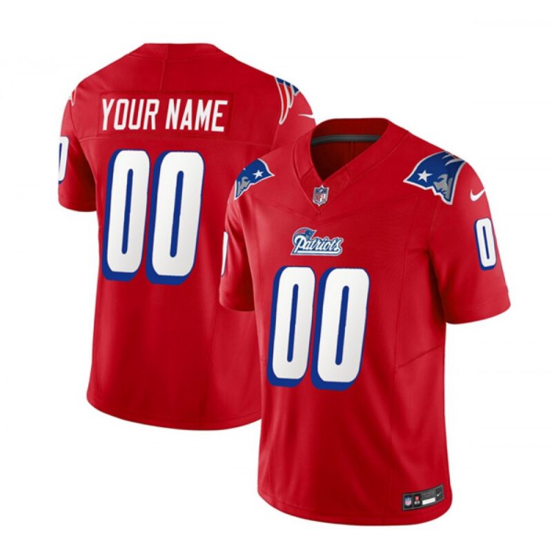 68618d8822216_1 Men's New England Patriots Active Player Custom Red 2023 F.U.S.E. Throwback Limited Stitched Football Jersey