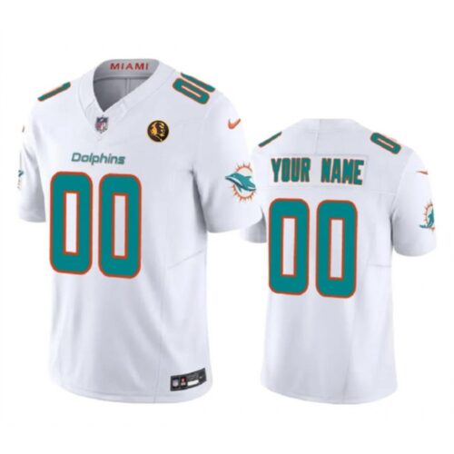 68618dd964bc4_1 Men's Miami Dolphins Active Player Custom White 2023 F.U.S.E. With John Madden Patch Vapor Limited Stitched Football Jersey