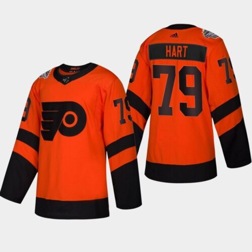 68618dd99b16c_1 Men's Philadelphia Flyers #79 Carter Hart Orange 2019 Stadium Series Stitched NHL Jersey