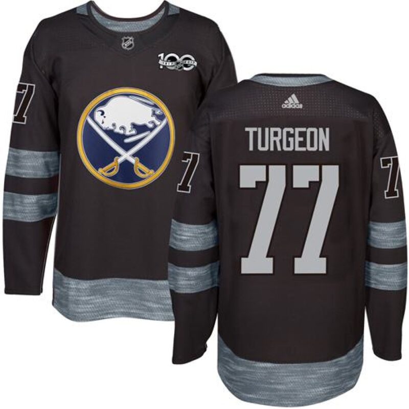 68618df487c27_1 Sabres #77 Pierre Turgeon Black 1917-2017 100th Anniversary Stitched NHL Jersey