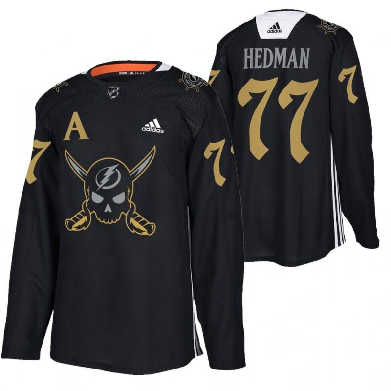 68618dfb011e9_1 Men's Tampa Bay Lightning #77 Victor Hedman Black Gasparilla inspired Pirate-themed Warmup Stitched Jersey