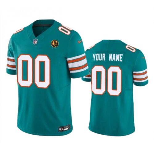 68618e11a8f9e_1 Men's Miami Dolphins Active Player Custom Aqua 2023 F.U.S.E. Alternate With John Madden Patch Vapor Limited Stitched Football Jersey