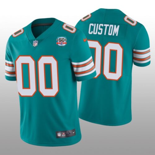 68618e21bbdfa_1 Men's Miami Dolphins Active Player Custom 2022 Aqua With 50th Perfect Season Patch Limited Stitched Jersey