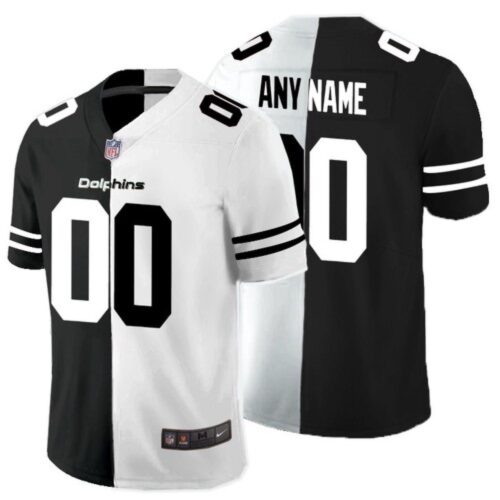 68618e2ca1e38_1 Men's Miami Dolphins Customized Black And White Split Stitched Limited Jersey