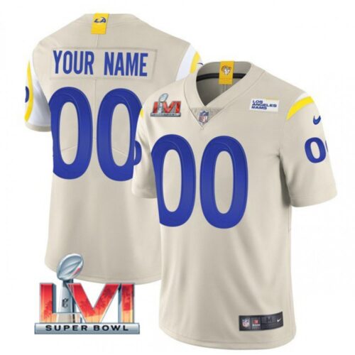 68618e6d9e28c_1 Men's Los Angeles Rams ACTIVE PLAYER Custom 2022 Bone Super Bowl LVI Vapor Limited Stitched Jersey