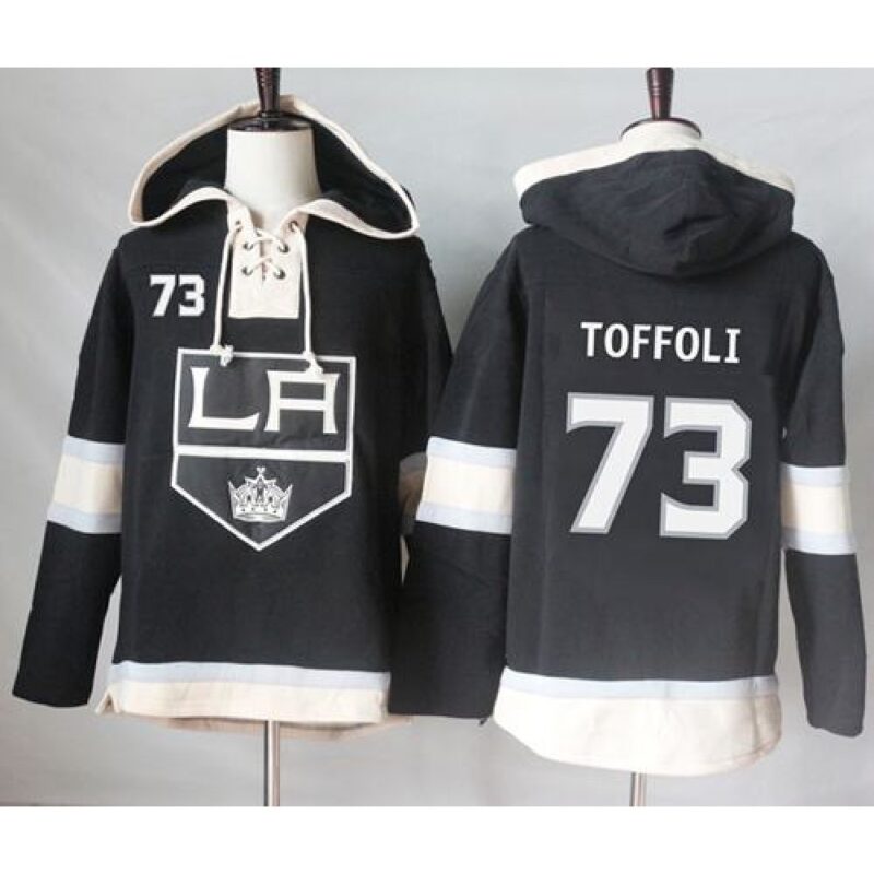 68618e918cfa2_1 Kings #73 Tyler Toffoli Black Sawyer Hooded Sweatshirt Stitched NHL Jersey