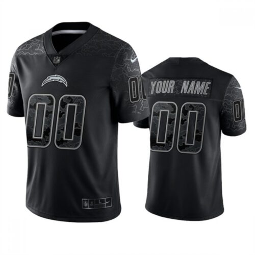 68618e9316f32_1 Men's Los Angeles Chargers Active Player Custom Black Reflective Limited Stitched Football Jersey
