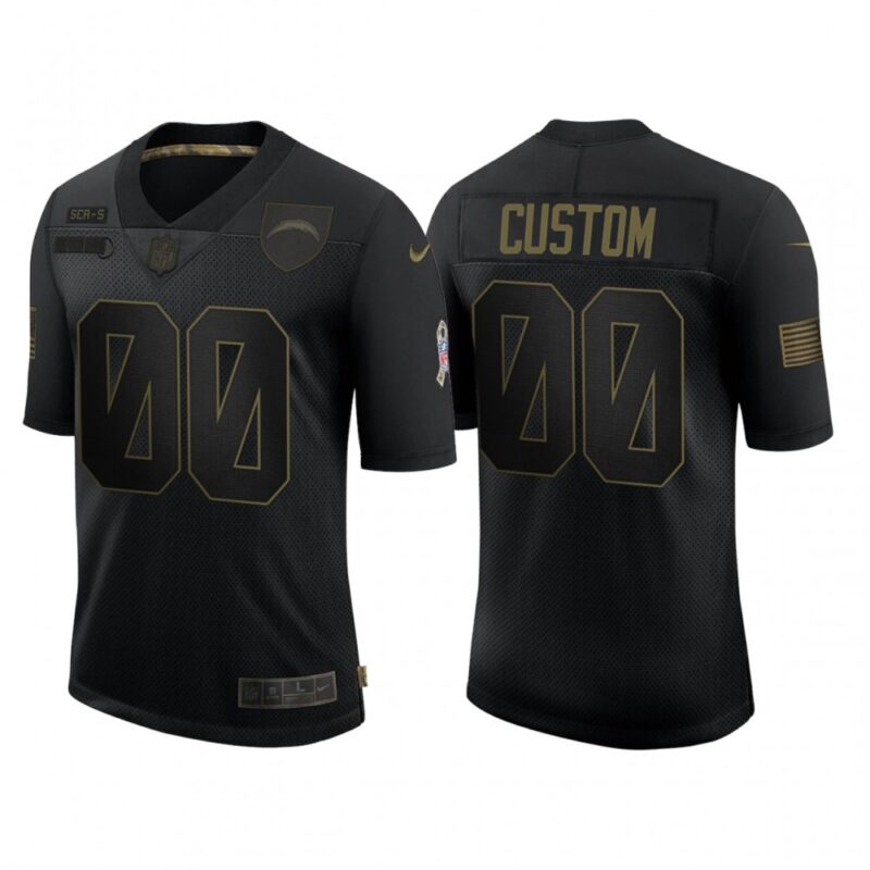 68618e983605b_1 Men's Los Angeles Chargers Customized 2020 Black Salute To Service Limited Stitched Jersey