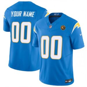 68618e9d92f95_1 Men's Los Angeles Chargers Active Player Custom Light Blue 2023 F.U.S.E. With John Madden Patch Vapor Limited Stitched Football Jersey