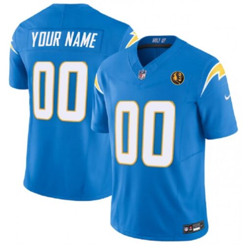 68618e9d92f95_1 Men's Los Angeles Chargers Active Player Custom Light Blue 2023 F.U.S.E. With John Madden Patch Vapor Limited Stitched Football Jersey