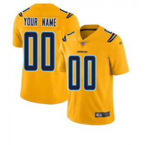 68618eb115422_1 Men's Los Angeles Chargers Customized Electric 2019 Gold 100th Season Vapor Untouchable NFL Stitched Limited Jersey