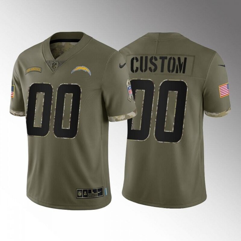 68618ec0a8f10_1 Men's Los Angeles Chargers Customized Olive 2022 Salute To Service Limited Stitched Jersey