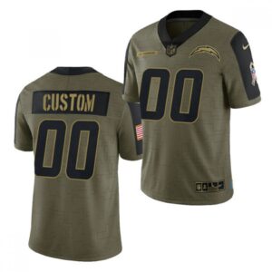 68618ec34fe16_1 Men's Los Angeles Chargers Customized 2021 Olive Salute To Service Limited Stitched Jersey