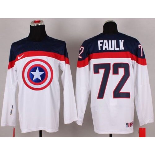 68618f200bc9d_1 Olympic Team USA #72 Justin Faulk White Captain America Fashion Stitched NHL Jersey