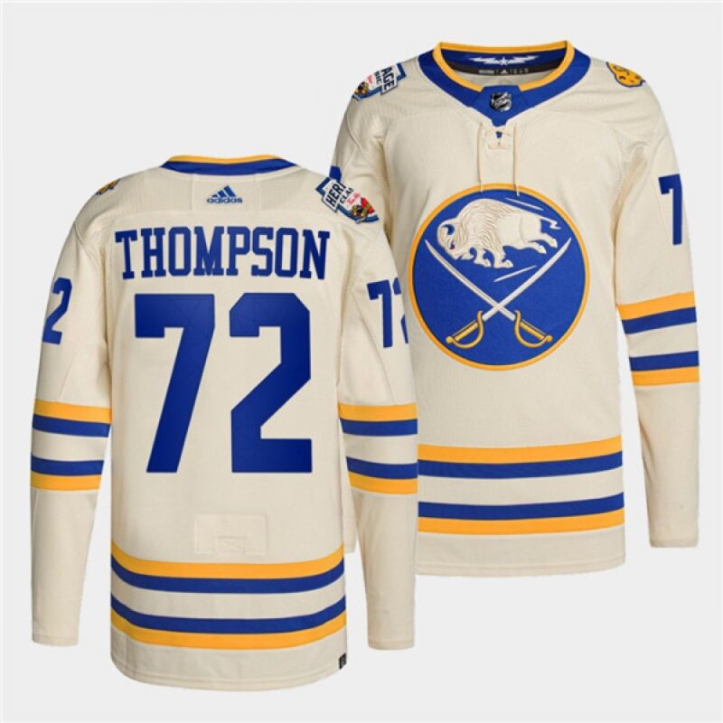 68618f459972a_1 Men's Buffalo Sabres #72 Tage Thompson 2022 Cream Heritage Classic Stitched Jersey