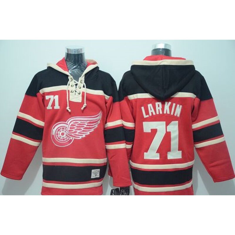 68618f776b6cf_1 Red Wings #71 Dylan Larkin Red Sawyer Hooded Sweatshirt Stitched NHL Jersey