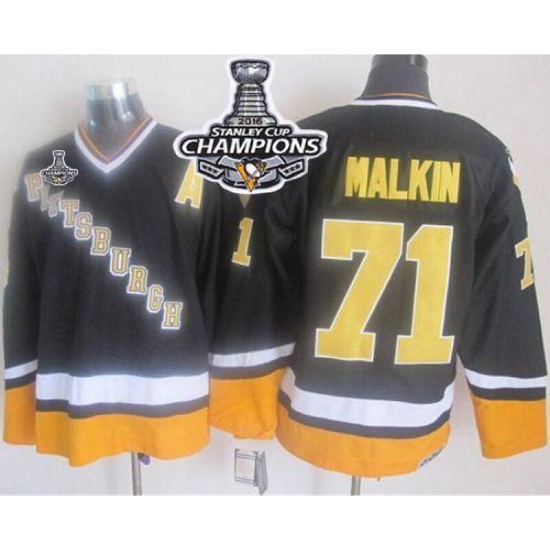 68618fca2e69e_1 Penguins #71 Evgeni Malkin Black/Yellow CCM Throwback 2016 Stanley Cup Champions Stitched NHL Jersey