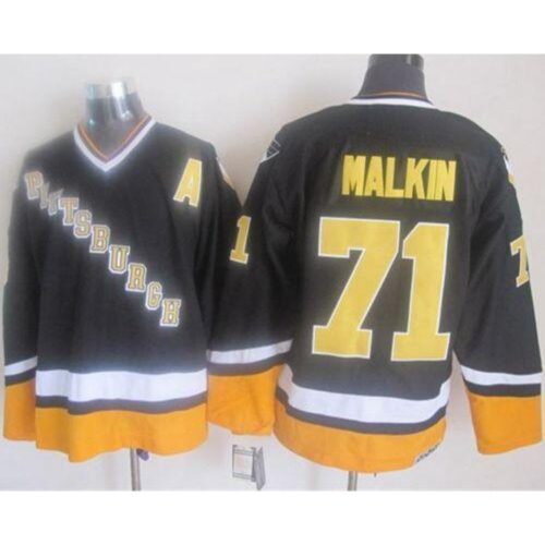 68618fcd1e2b2_1 Penguins #71 Evgeni Malkin Black/Yellow CCM Throwback Stitched NHL Jersey