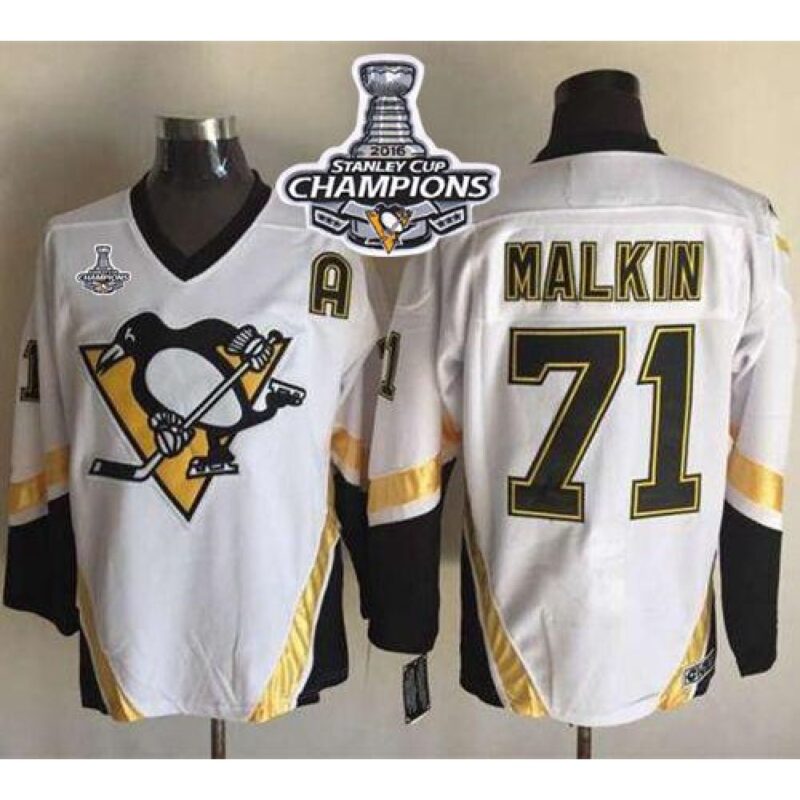 68618fddc1e92_1 Penguins #71 Evgeni Malkin White CCM Throwback 2016 Stanley Cup Champions Stitched NHL Jersey