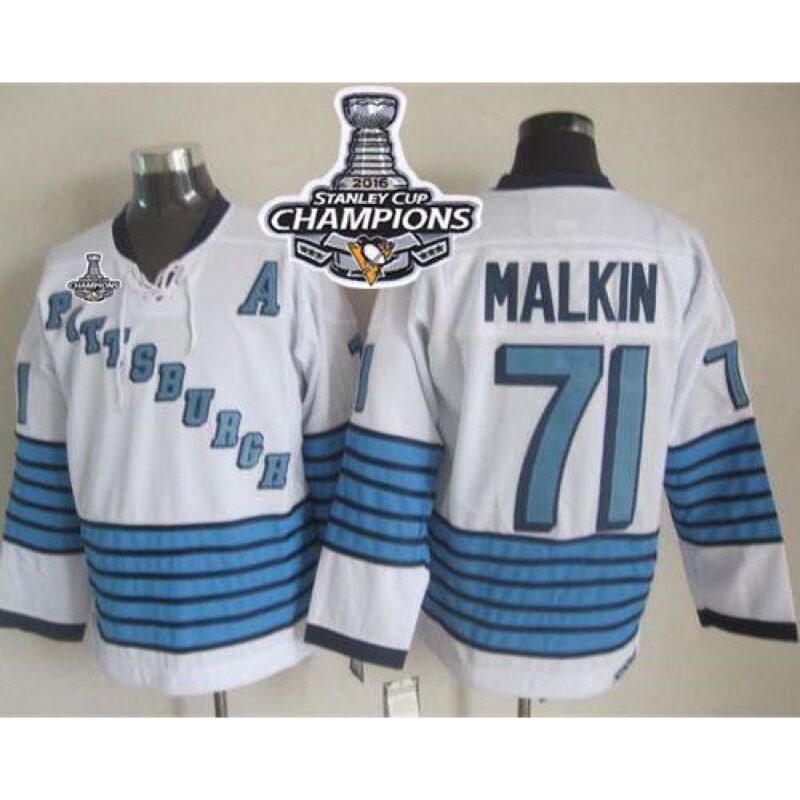 68618fe6dd281_1 Penguins #71 Evgeni Malkin White/Light Blue CCM Throwback 2016 Stanley Cup Champions Stitched NHL Jersey
