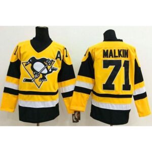 68618fff81409_1 Penguins #71 Evgeni Malkin Yellow Throwback Stitched NHL Jersey