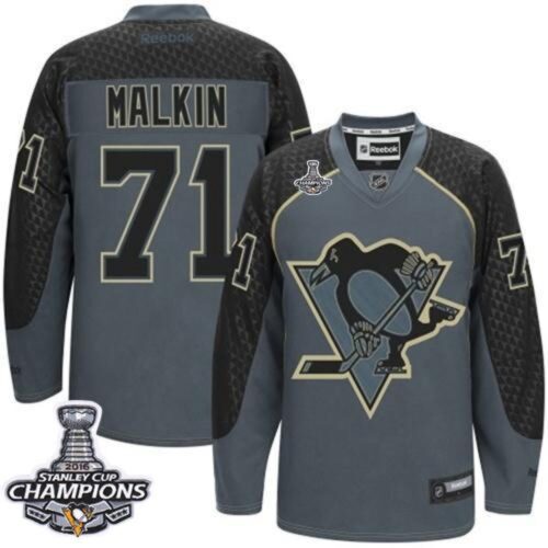 686190028891f_1 Penguins #71 Evgeni Malkin Charcoal Cross Check Fashion 2016 Stanley Cup Champions Stitched NHL Jersey