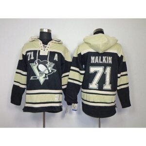68619005971ea_1 Penguins #71 Evgeni Malkin Black Sawyer Hooded Sweatshirt Stitched NHL Jersey