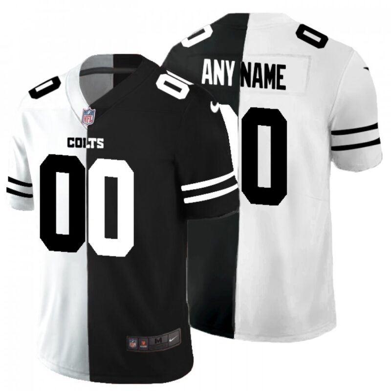 6861900b598cf_1 Men's Indianapolis Colts ACTIVE PLAYER Custom Black & White Split Limited Stitched Jersey
