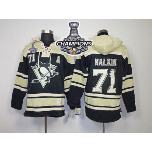 6861900b6df35_1 Penguins #71 Evgeni Malkin Black Sawyer Hooded Sweatshirt 2016 Stanley Cup Champions Stitched NHL Jersey