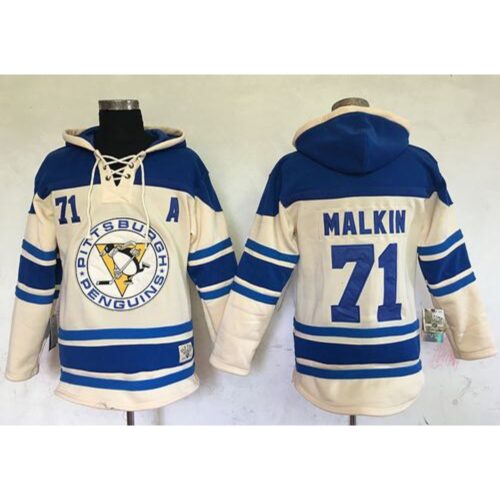 6861900e4a8a7_1 Penguins #71 Evgeni Malkin Cream Sawyer Hooded Sweatshirt Stitched NHL Jersey