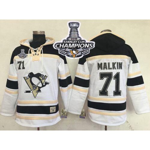 68619014112e0_1 Penguins #71 Evgeni Malkin White Sawyer Hooded Sweatshirt 2016 Stanley Cup Champions Stitched NHL Jersey