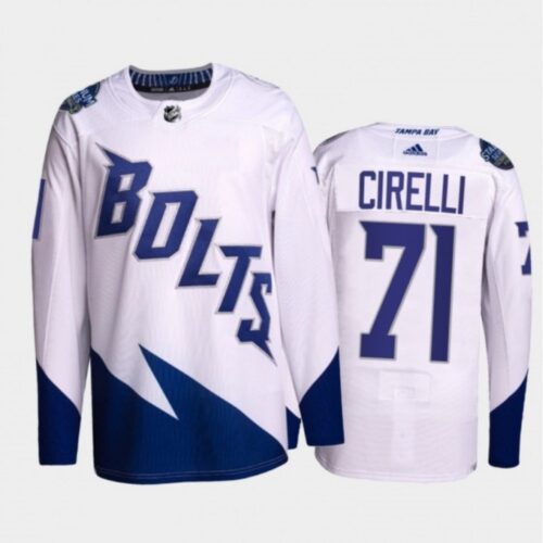 68619016ec1b7_1 Men's Tampa Bay Lightning #71 Anthony Cirelli 2022 White Stadium Series Breakaway Stitched Jersey