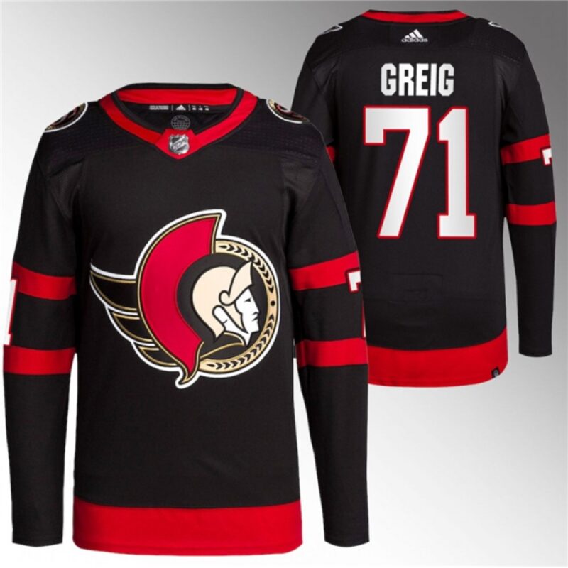 68619028a49fc_1 Men's Ottawa Senators #71 Ridly Greig Black Premier Breakaway Stitched Jersey