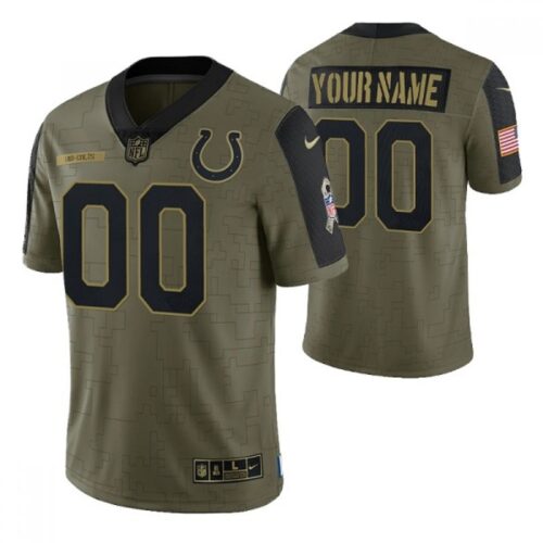 686190319c72b_1 Men's Indianapolis Colts Customized Olive Salute To Service Limited Stitched Jersey