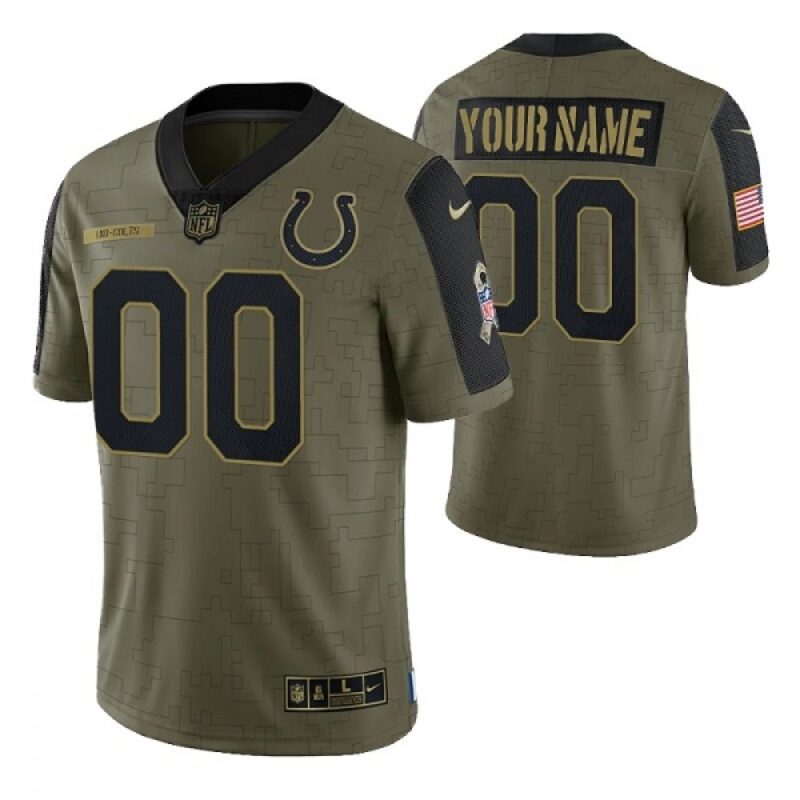 686190319c72b_1 Men's Indianapolis Colts Customized Olive Salute To Service Limited Stitched Jersey