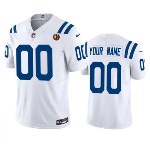 6861903f27e3a_1 Men's Indianapolis Colts Active Player Custom White 2023 F.U.S.E. With John Madden Patch Vapor Limited Stitched Football Jersey