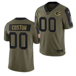686190641ea9a_1 Men's Green Bay Packers ACTIVE PLAYER Custom 2021 Olive Salute To Service Limited Stitched Jersey